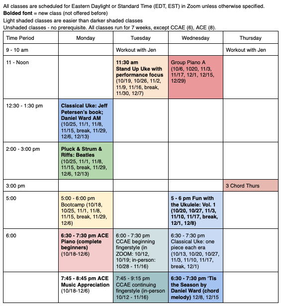 classschedule Anne KuAnne Ku