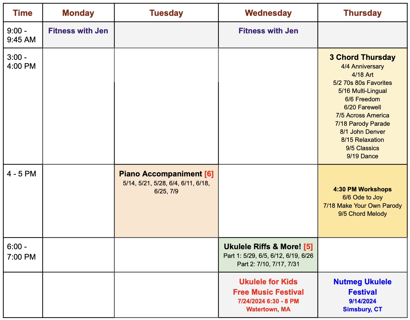 ClassScheduleSpring20241 Anne KuAnne Ku